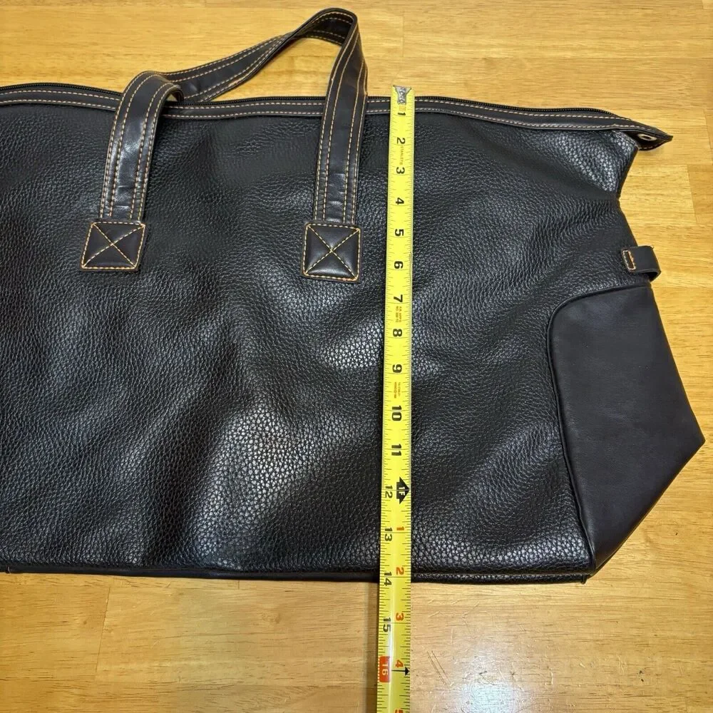 Usher UR‎ Duffel Messenger Bag Handbag Weekender Brown